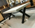 Stół z betonową powierzchnią blatu 260 x 100 cm drewno MANGO