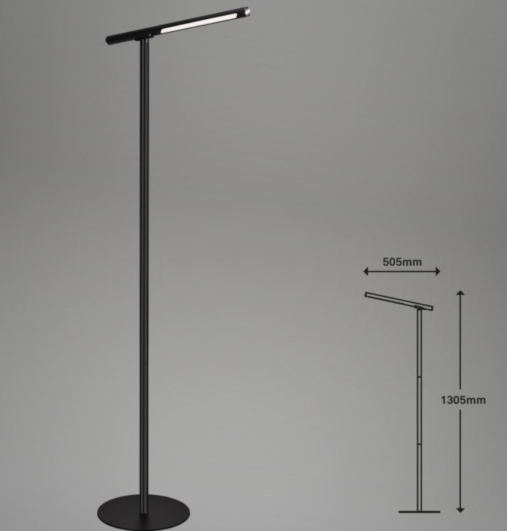 Lampa podłogowa LED Brilo 1384-015 czarna mobilna