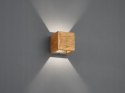 TRIO Kinkiet LED Brad z drewna, up/down, 11x11 cm