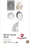 Wyjątkowe lustro Miroir Mural ZEUS średnica 80cm