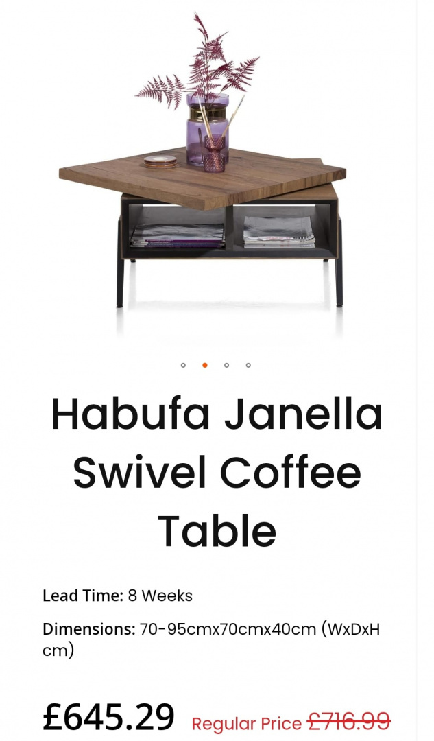 Stolik kawowy z obrotowym blatem Habufa Janella Stolik kawowy z obrotowym blatem Habufa Janella