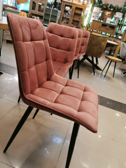 Krzesło welurowe Coral różowe