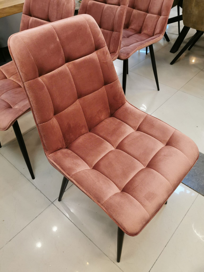 Krzesło welurowe Coral różowe