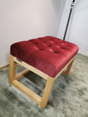 Drewniana, tapicerowana ławka Emra Wood Design pikowana bordowa Drewniana, tapicerowana ławka Emra Wood Design pikowana bordowa