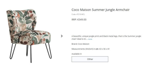Fotel koktajlowy Coco Maison wybór tacpicerki Fotel koktajlowy Coco Maison wybór tacpicerki