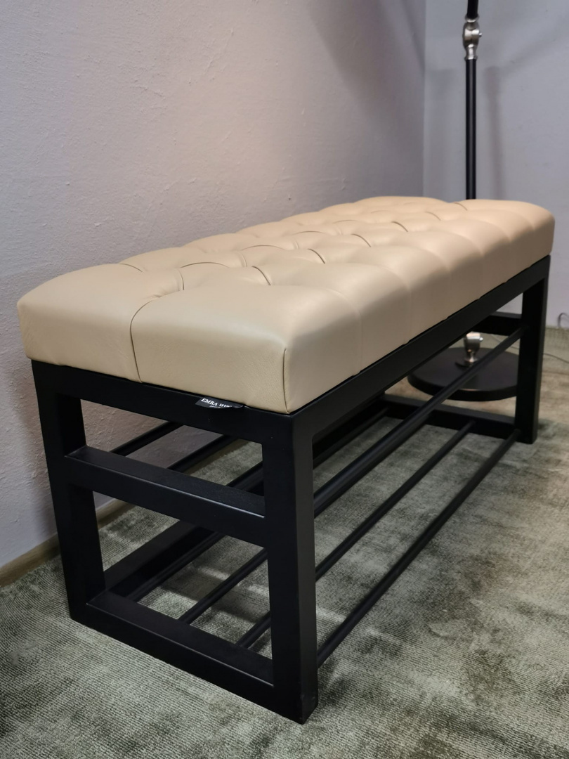 Metalowa ławka Emra Wood Design pikowana ekoskóra Metalowa ławka Emra Wood Design pikowana ekoskóra