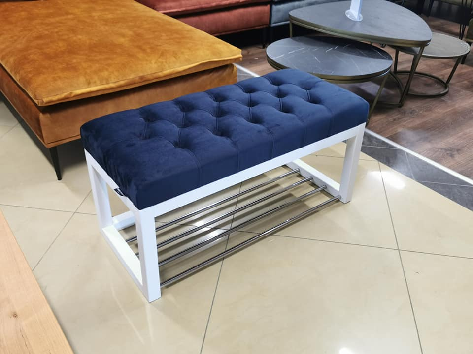 Pikowana ławka do przedpokoju z miejscem na buty Emra Wood Design Pikowana ławka do przedpokoju z miejscem na buty Emra Wood Design