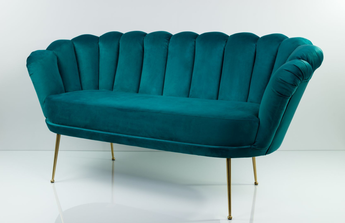 Sofa Turkusowa Emra Wood Design Kwiat Lotosu OD RĘKI Sofa Turkusowa Emra Wood Design Kwiat Lotosu OD RĘKI