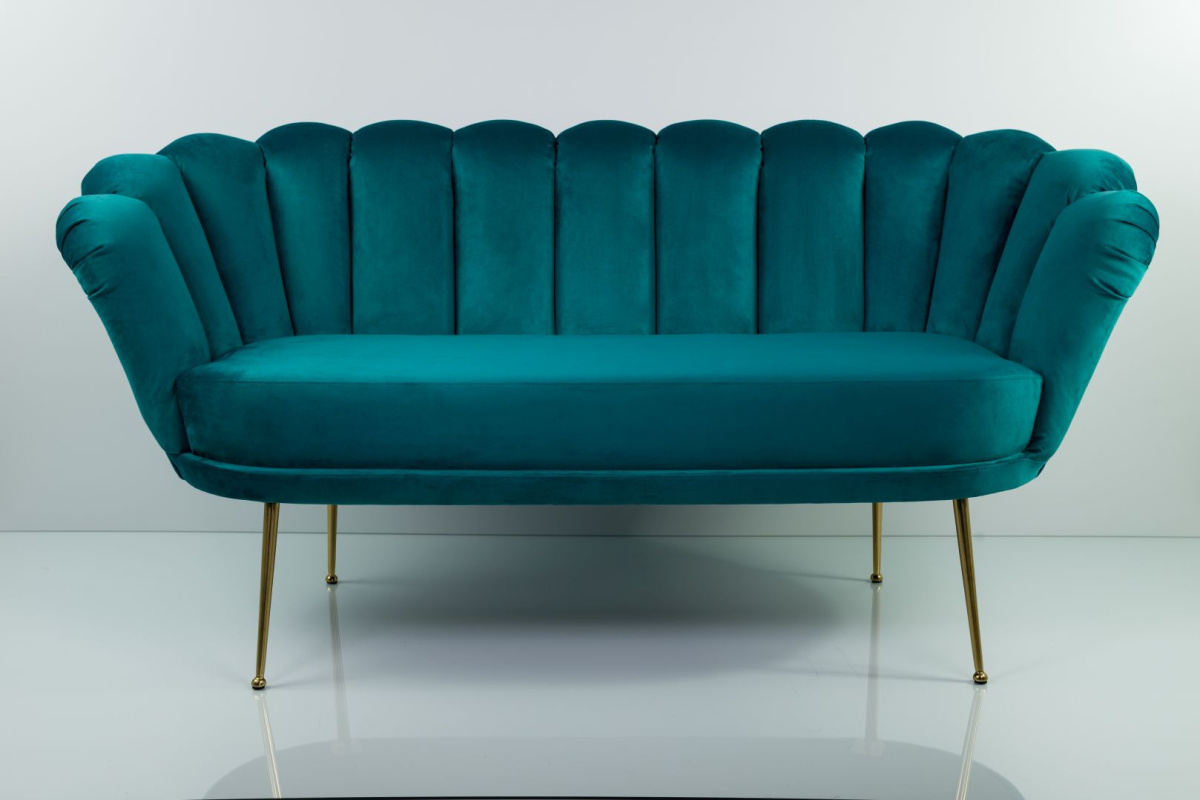 Sofa Turkusowa Emra Wood Design Kwiat Lotosu OD RĘKI Sofa Turkusowa Emra Wood Design Kwiat Lotosu OD RĘKI