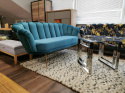 Sofa Turkusowa Emra Wood Design Kwiat Lotosu OD RĘKI Sofa Turkusowa Emra Wood Design Kwiat Lotosu OD RĘKI