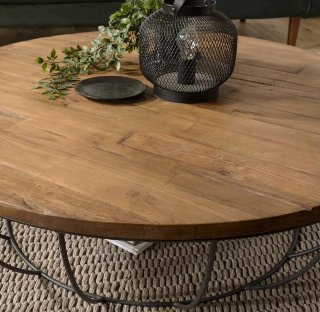 Stolik kawowy z drewna teak 100 cm Stolik kawowy z drewna teak 100 cm