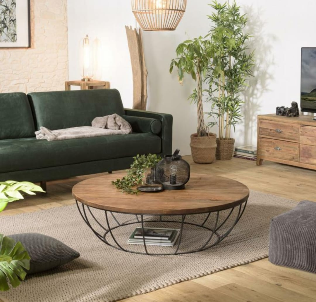 Stolik kawowy z drewna teak 100 cm Stolik kawowy z drewna teak 100 cm
