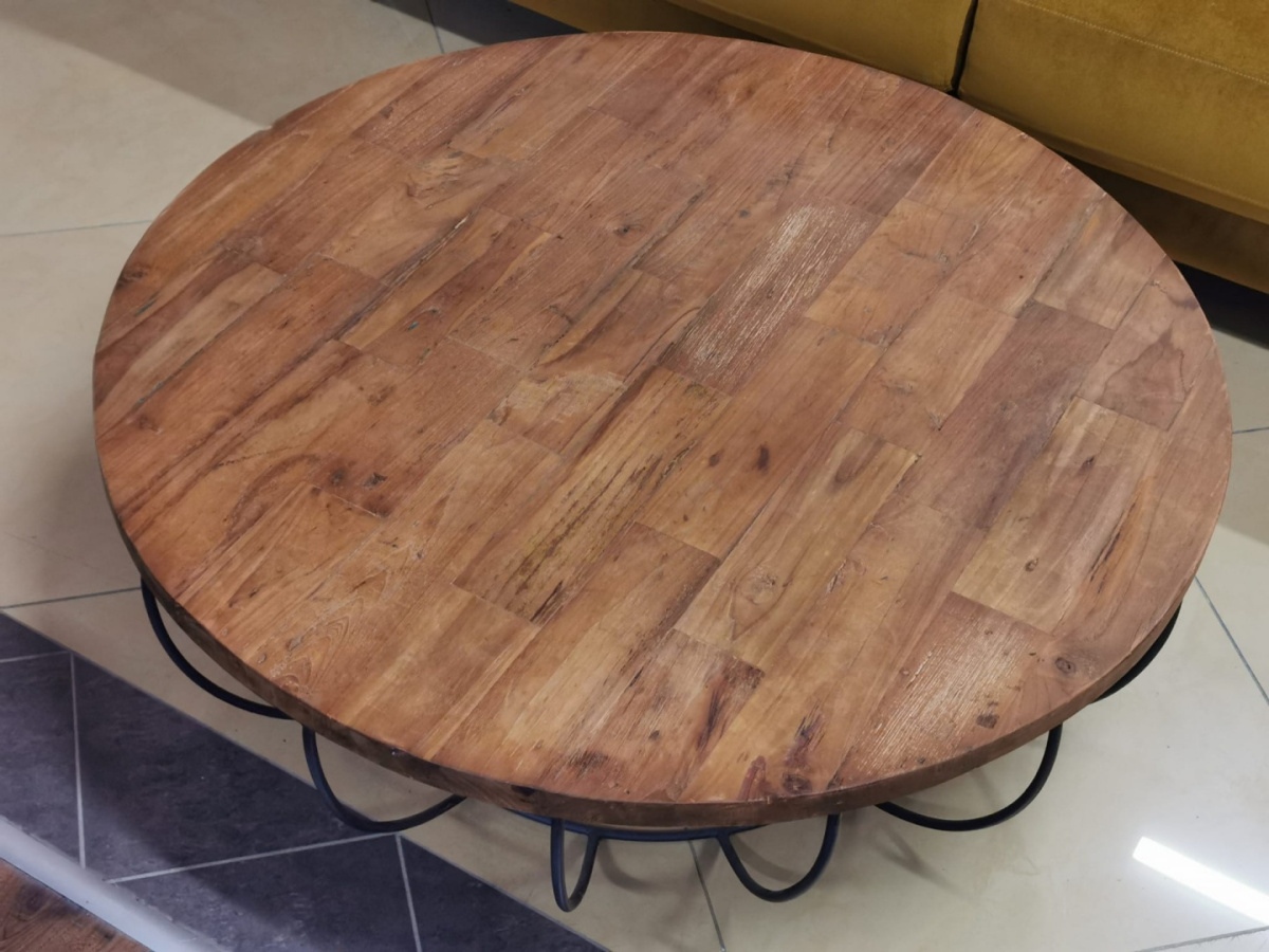 Stolik kawowy z drewna teak 100 cm Stolik kawowy z drewna teak 100 cm