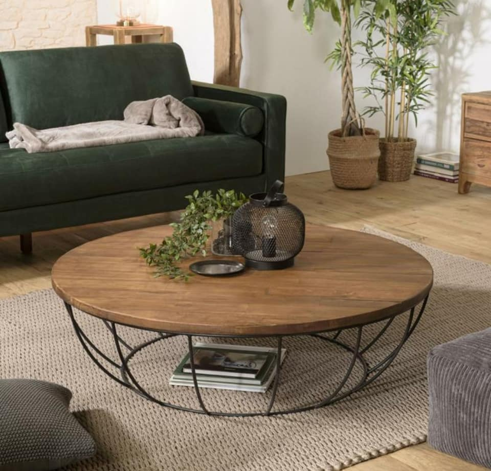 Stolik kawowy z drewna teak 100 cm Stolik kawowy z drewna teak 100 cm