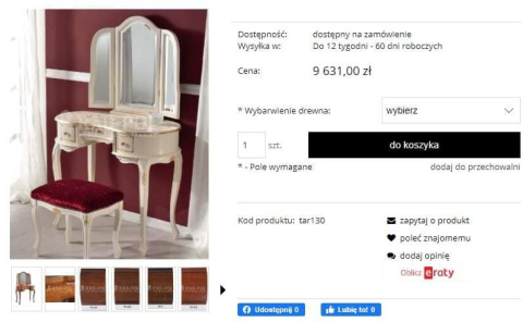 Włoska toaletka z lustrem Włoska toaletka z lustrem