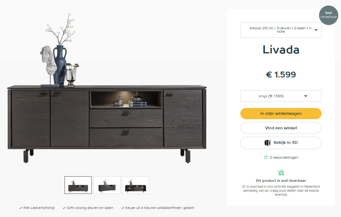 Komoda 210 cm H&H Livada Onyx Komoda 210 cm H&H Livada Onyx