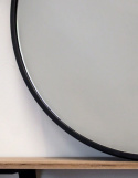 Lustro 60 cm okrągłe w metalowej czarnej ramie