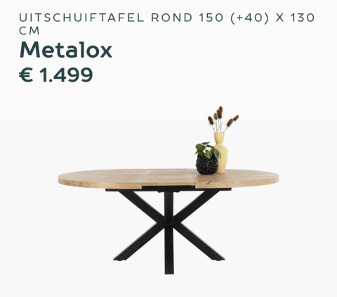 Rozkładany stół Metalox 150 + 40 x 130 cm Rozkładany stół Metalox 150 + 40 x 130 cm