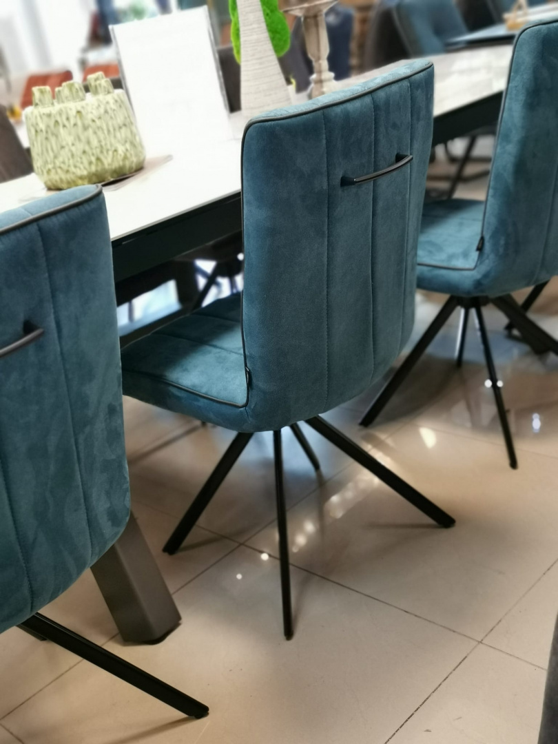 Komplet 4 krzeseł H&H Elza niebieskie