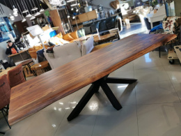 Stół z litego drewna akacji Live Edge 200 x 100 cm
