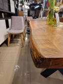 Stół z litego drewna akacji Live Edge 260 x 100 cm
