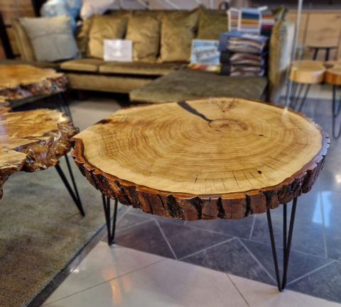 Stolik kawowy z plastra drzewa 84 cm