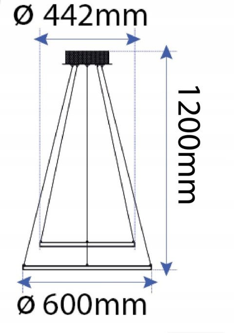 Alclara Lampa wisząca LED RINGS 22w+28W 60cm CHROM Alclara Lampa wisząca LED RINGS 22w+28W 60cm CHROM