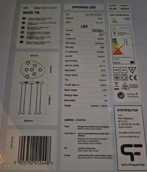 Alclara RAIN Nowoczesna lampa Kule LED 25W Alclara RAIN Nowoczesna lampa Kule LED 25W