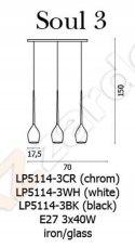 Lampa Alclara Bart Szklane chromowane klosze 3xE27