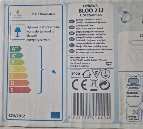 Lampa reflektory BLOO 2 Alclara aluminium srebrny Lampa reflektory BLOO 2 Alclara aluminium srebrny