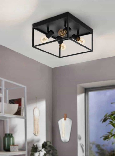 Plafon kwadratowy Eglo 98334 CZARNY MAT LOFT 36cm Plafon kwadratowy Eglo 98334 CZARNY MAT LOFT 36cm