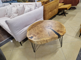 Stolik kawowy z plastra drzewa 80 x 75 cm