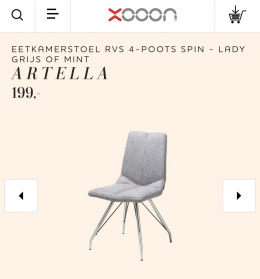 Komplet 6 krzeseł Xooon Artella wybór tapicerki
