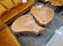 Stolik dębowy z plastra drewna