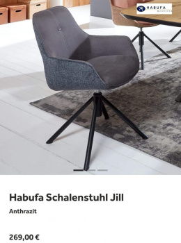 Krzesło Habufa Jill antracyt