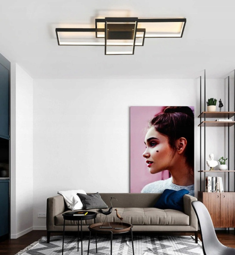 NOWOCZESNA LAMPA LED PLAFON 90W ZMIANA BARW ŚWIATŁA CZARNY MAT , APLIKACJA BLUETOOTH 34-BK MIK NOWOCZESNA LAMPA LED PLAFON 90W ZMIANA BARW ŚWIATŁA CZARNY MAT , APLIKACJA BLUETOOTH 34-BK MIK