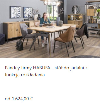 Stół rozkładany Habufa Pandey 210 + 60 x 105 cm Stół rozkładany Habufa Pandey 210 + 60 x 105 cm