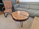 Stolik z plastra czeczota topoli średnica 80 cm Stolik z plastra czeczota topoli średnica 80 cm