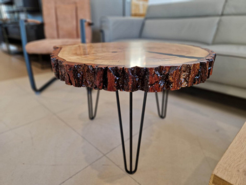Stolik z plastra czeczota topoli średnica 80 cm Stolik z plastra czeczota topoli średnica 80 cm