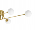 ŻYRANDOL LAMPA SUFITOWA ZŁOTA MLECZNE KULE 6 x E27 model 28-6 MIK