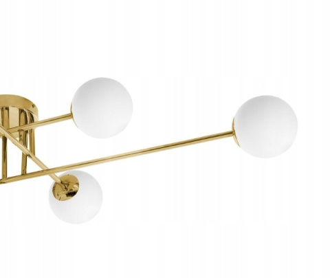 ŻYRANDOL LAMPA SUFITOWA ZŁOTA MLECZNE KULE 6 x E27 model 28-6 MIK ŻYRANDOL LAMPA SUFITOWA ZŁOTA MLECZNE KULE 6 x E27 model 28-6 MIK