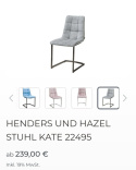 Krzesło Henders& Hazel Kate wybór tapicerki