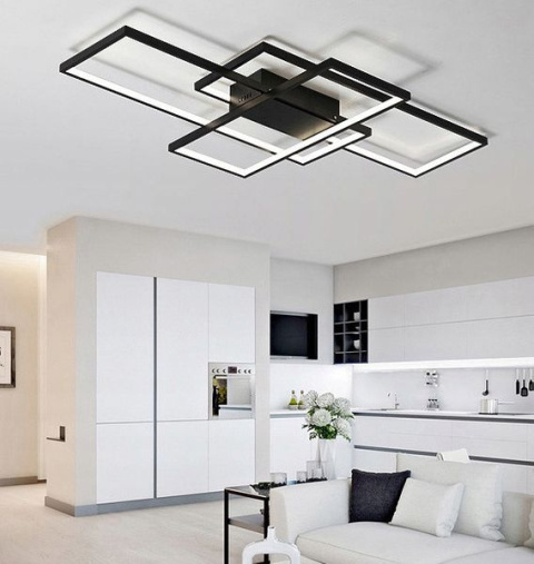 NOWOCZESNA LAMPA LED XXXL 140cm PLAFON 140W ZMIANA BARW ŚWIATŁA CZARNY MAT , APLIKACJA BLUETOOTH 140-BK MIK NOWOCZESNA LAMPA LED XXXL 140cm PLAFON 140W ZMIANA BARW ŚWIATŁA CZARNY MAT , APLIKACJA BLUETOOTH 140-BK MIK