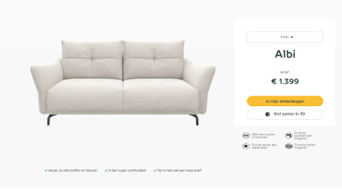 Sofa trzyosobowa Hender& Hazel Albi wybór tapicerki Sofa trzyosobowa Hender& Hazel Albi wybór tapicerki