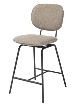 Hoker obrotowy 180° LEXI – tkanina bouclé Avicci z recyklingu (wysokość siedziska 67 cm)