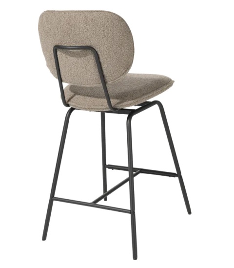 Hoker obrotowy 180° LEXI – tkanina bouclé Avicci z recyklingu (wysokość siedziska 67 cm)