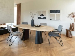 Krzesło do Jadalni JUNE (wybór tapicerki) Sprężyny Kieszeniowe (Pocket Springs), Nogi Metalowe Czarne – Henders & Hazel