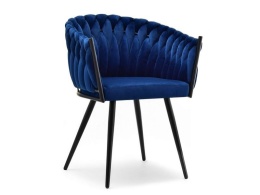 Krzesło fotelowe do jadalni Rosa niebieskie