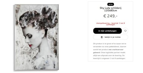 COCO MAISON Obraz Shy Lady 120x80cm COCO MAISON Obraz Shy Lady 120x80cm