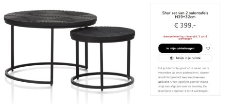 COCO MAISON Shar zestaw 2 stolików kawowych wys. 39+32cm COCO MAISON Shar zestaw 2 stolików kawowych wys. 39+32cm